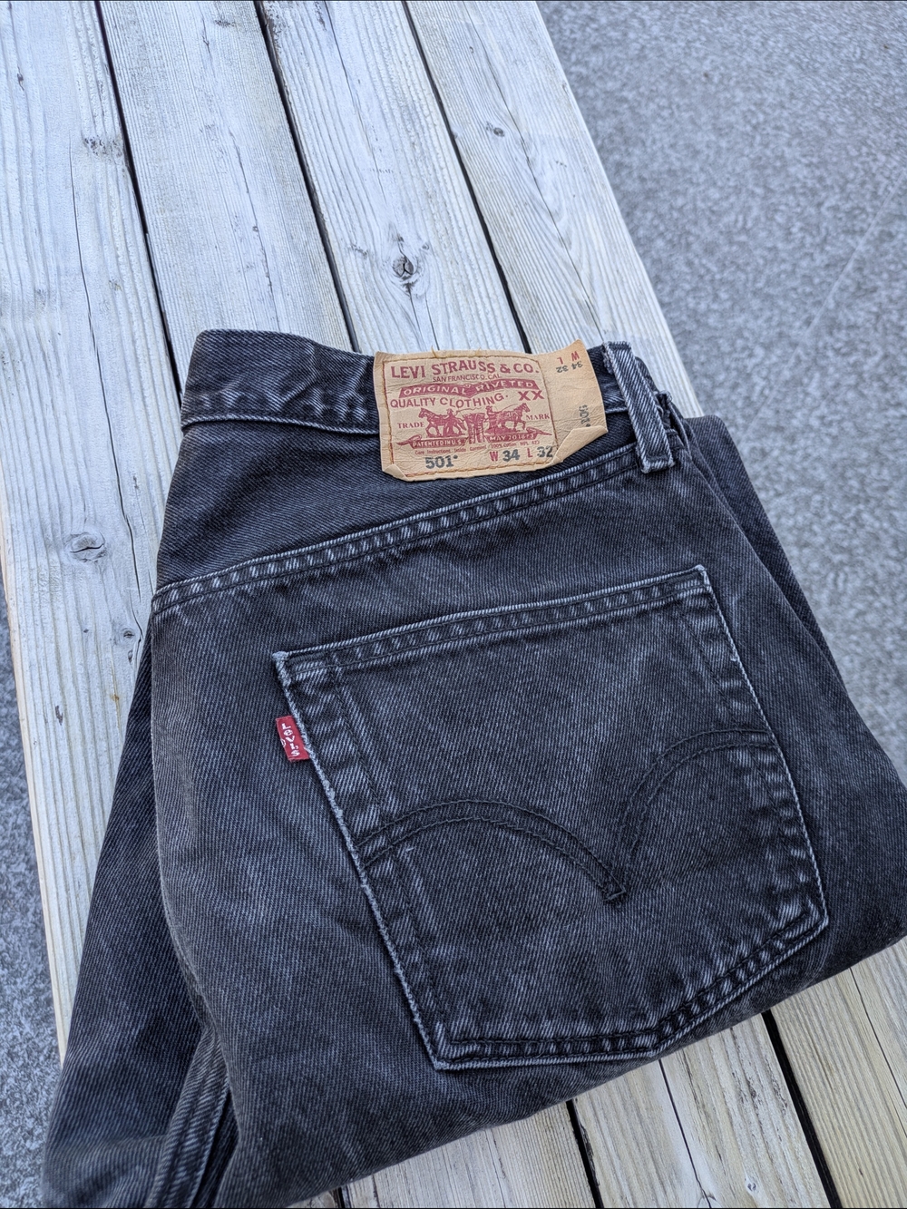 Levi's 501 Black Jeans With Fading